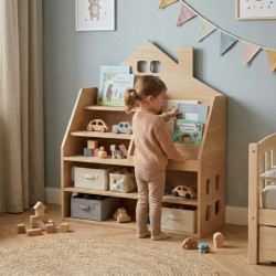 Estantería libreria Infantil de Madera con Almacenaje | Estilo Montessori