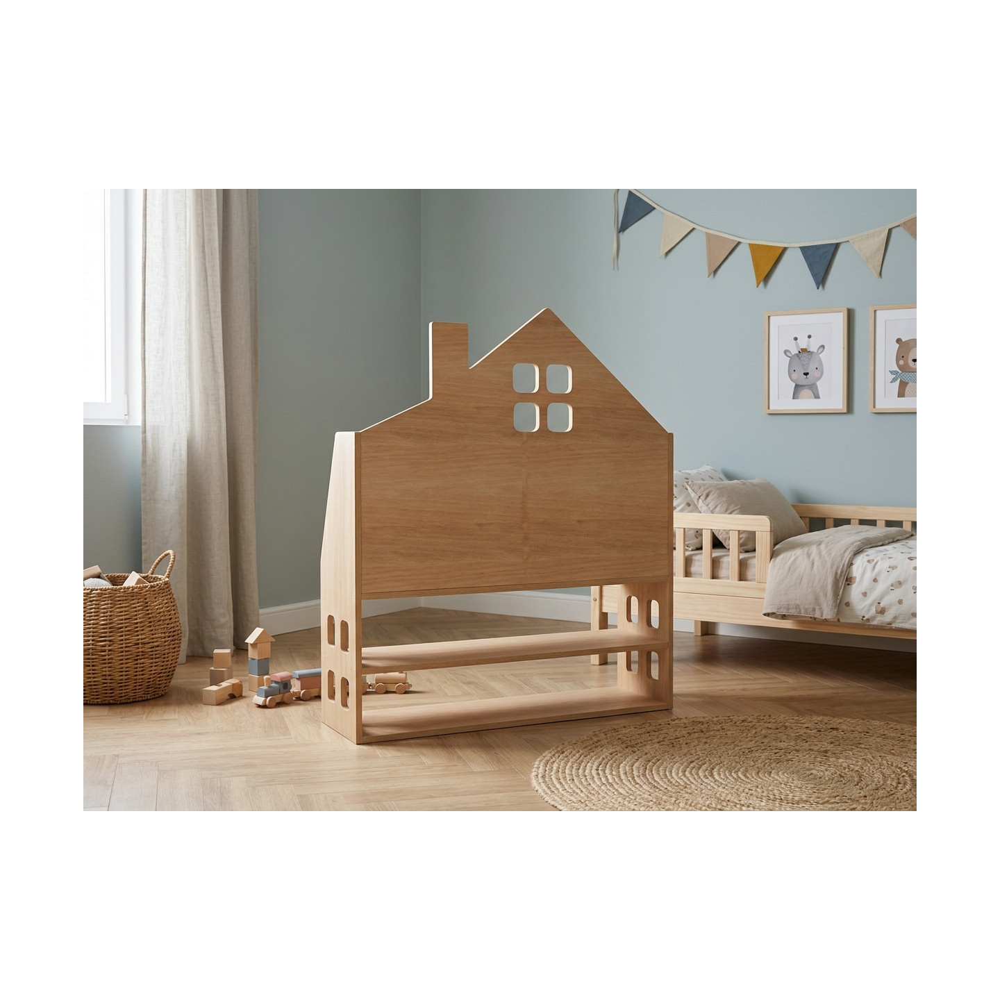 Estantería libreria Infantil de Madera con Almacenaje | Estilo Montessori
