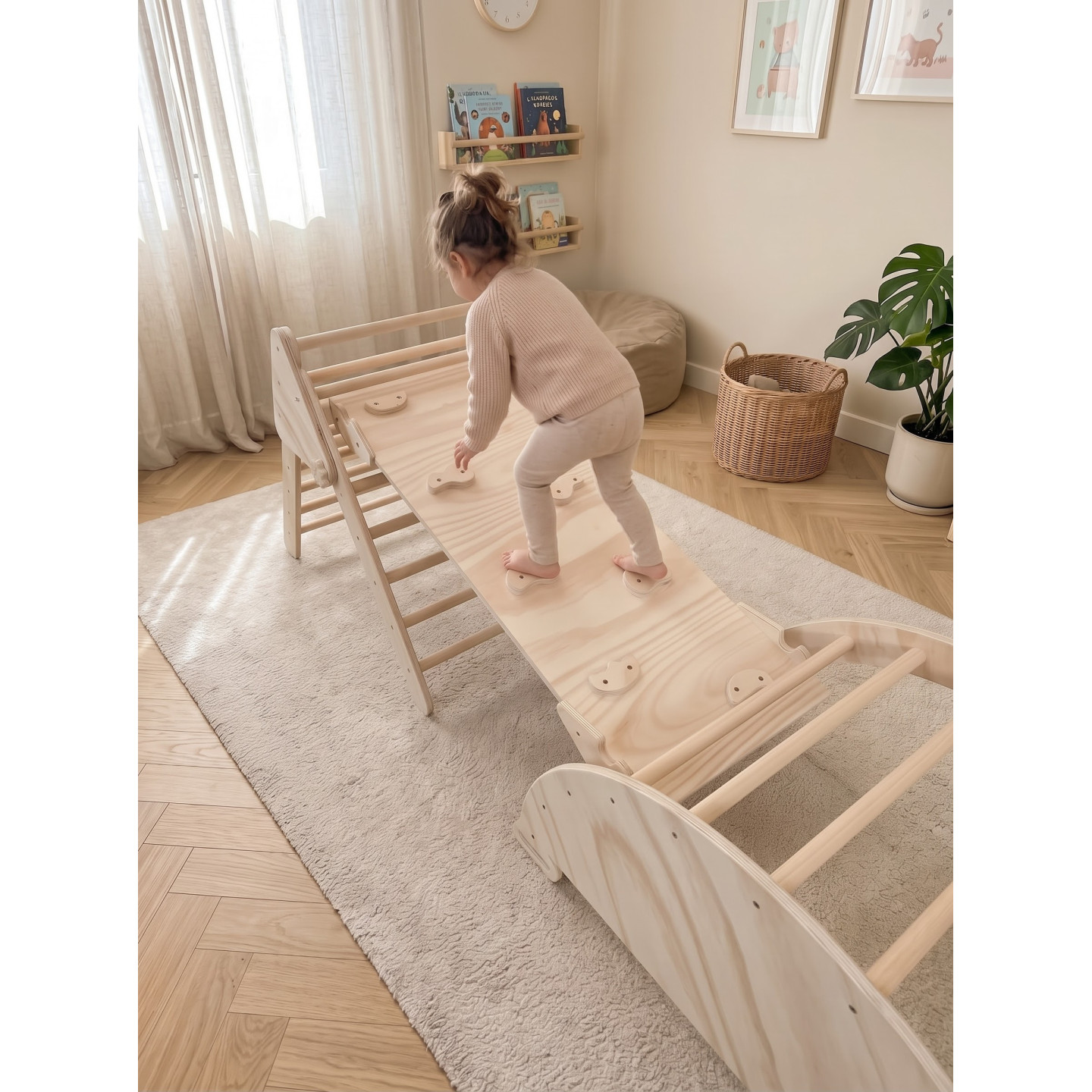 Gimnasio 3 en 1 Montessori  infantil madera