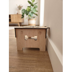 Comedero y Bebedero Elevado de Madera para Perros | Cuencos Acero