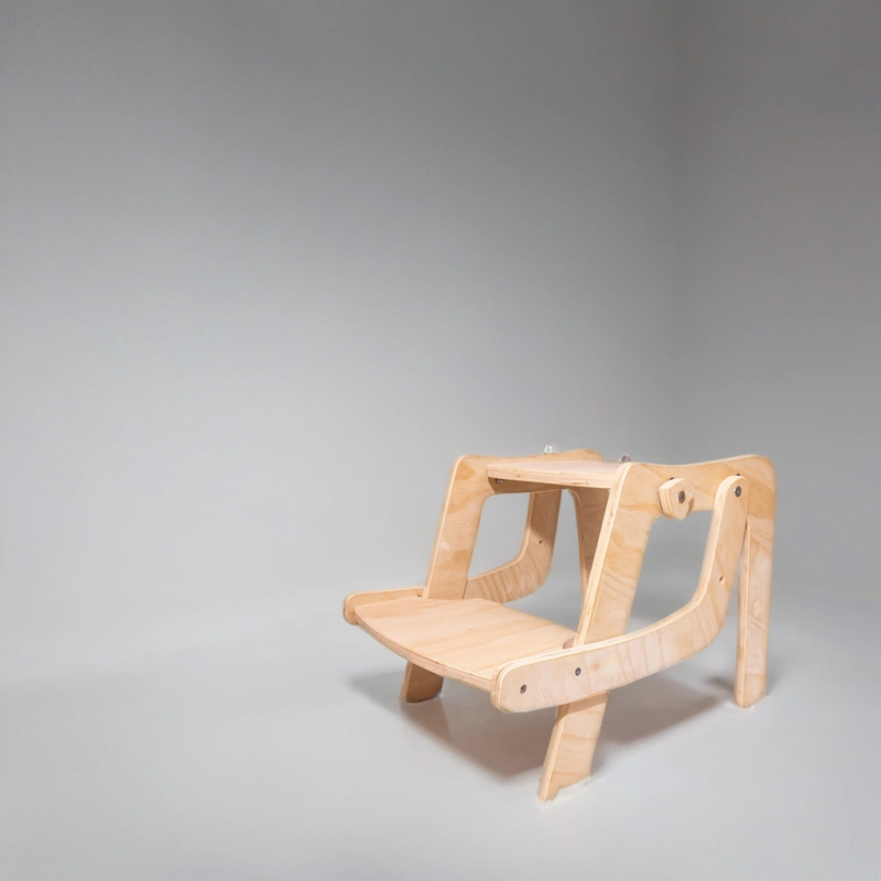 Silla de madera / taburete 2 en 1 convertible infantil Montessori