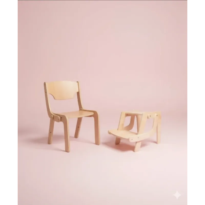 Silla de madera / taburete 2 en 1 convertible infantil Montessori