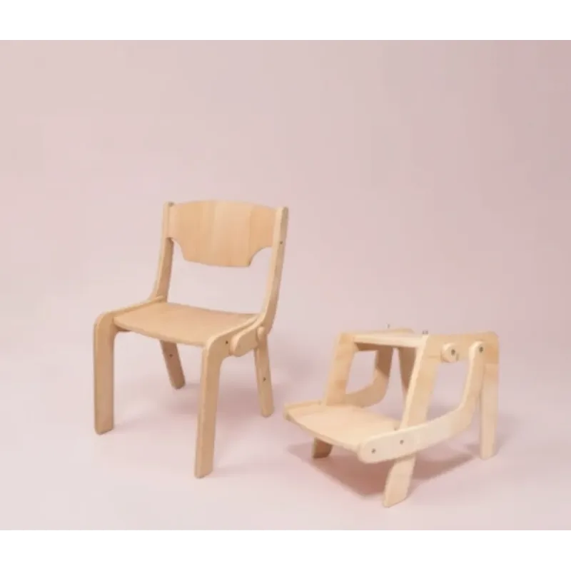 Silla de madera / taburete 2 en 1 convertible infantil Montessori