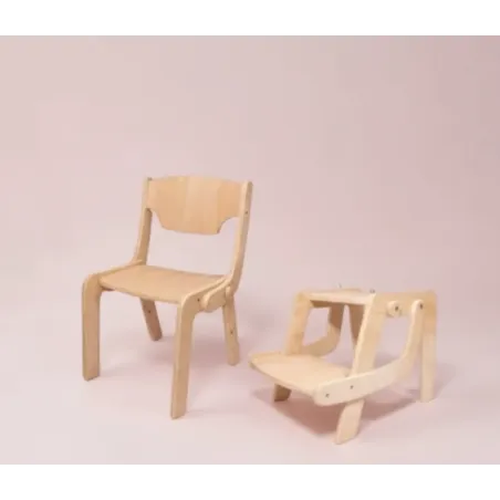 Silla de madera / taburete 2 en 1 convertible infantil Montessori