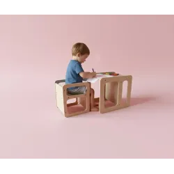 Kit mesa y silla infantil de madera Montessori