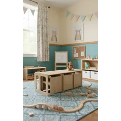 Kit Mesa y Sillas de Madera para Guardería | Mueble infantil Montessori