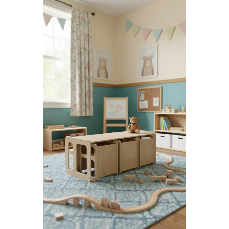 Kit Mesa y Sillas de Madera para Guardería | Mueble infantil Montessori