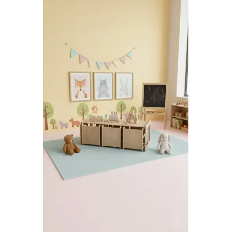 Kit Mesa y Sillas de Madera para Guardería | Mueble infantil Montessori