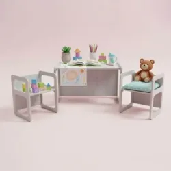Kit Mesa y 2 sillas infantiles de madera Montessori