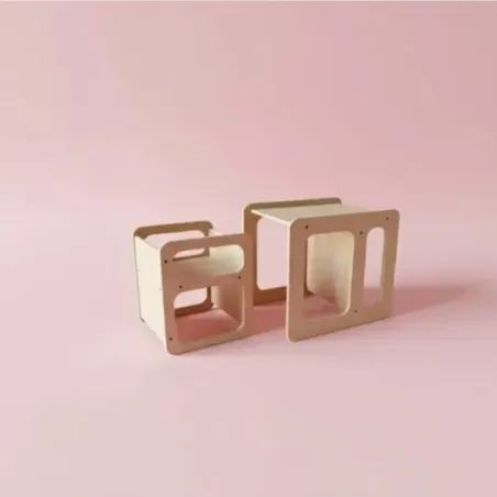 Kit mesa y silla infantil de madera Montessori