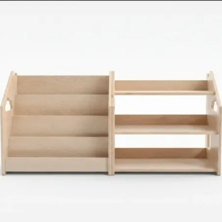 Pack Libreria y Estanteria infantil de roble