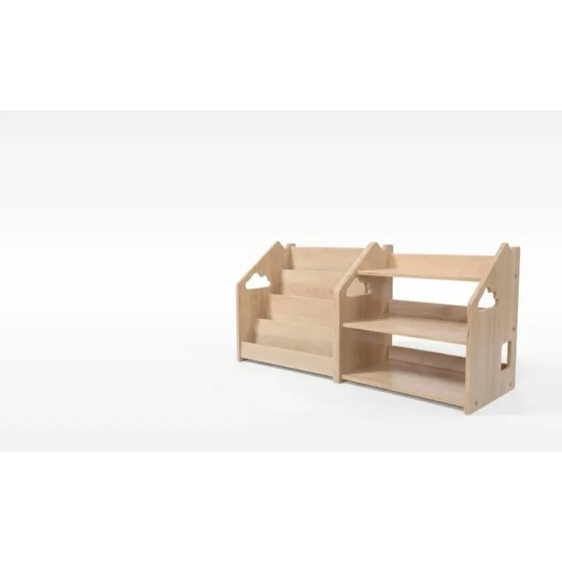 Pack Libreria y Estanteria infantil de roble