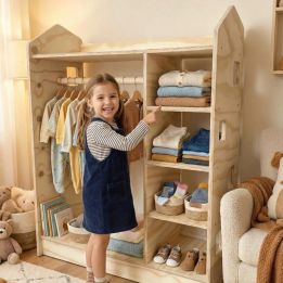Armario Abierto Montessori de Madera para Niños