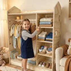 Armario Abierto Montessori de Madera para Niños