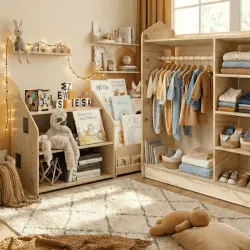 Conjunto armario Crece Conmigo+ Kit Montessori Librería + Estantería