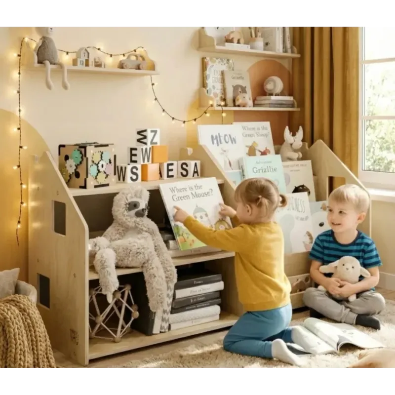 Conjunto armario Crece Conmigo+ Kit Montessori Librería + Estantería