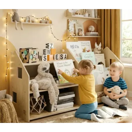 Conjunto armario Crece Conmigo+ Kit Montessori Librería + Estantería