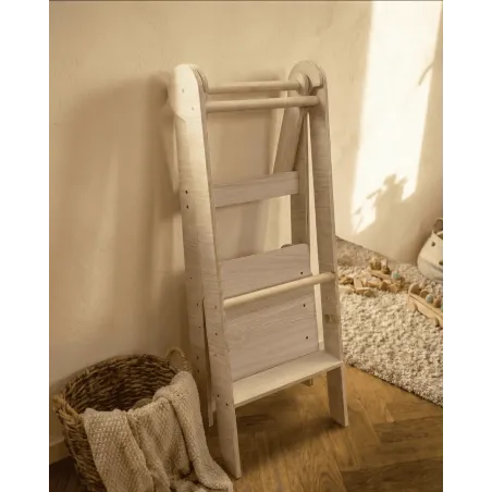 Torre de Aprendizaje Plegable y Regulable de madera natural