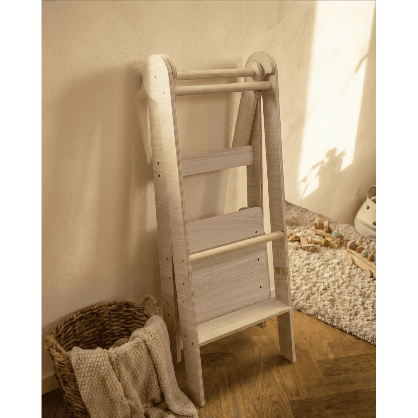 Torre Montessori Plegable de Madera (Ajustable 3 Alturas)