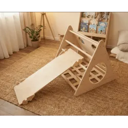 Kit Escalada Montessori: Cubo triángulo, Balancín y Rampa | Madera