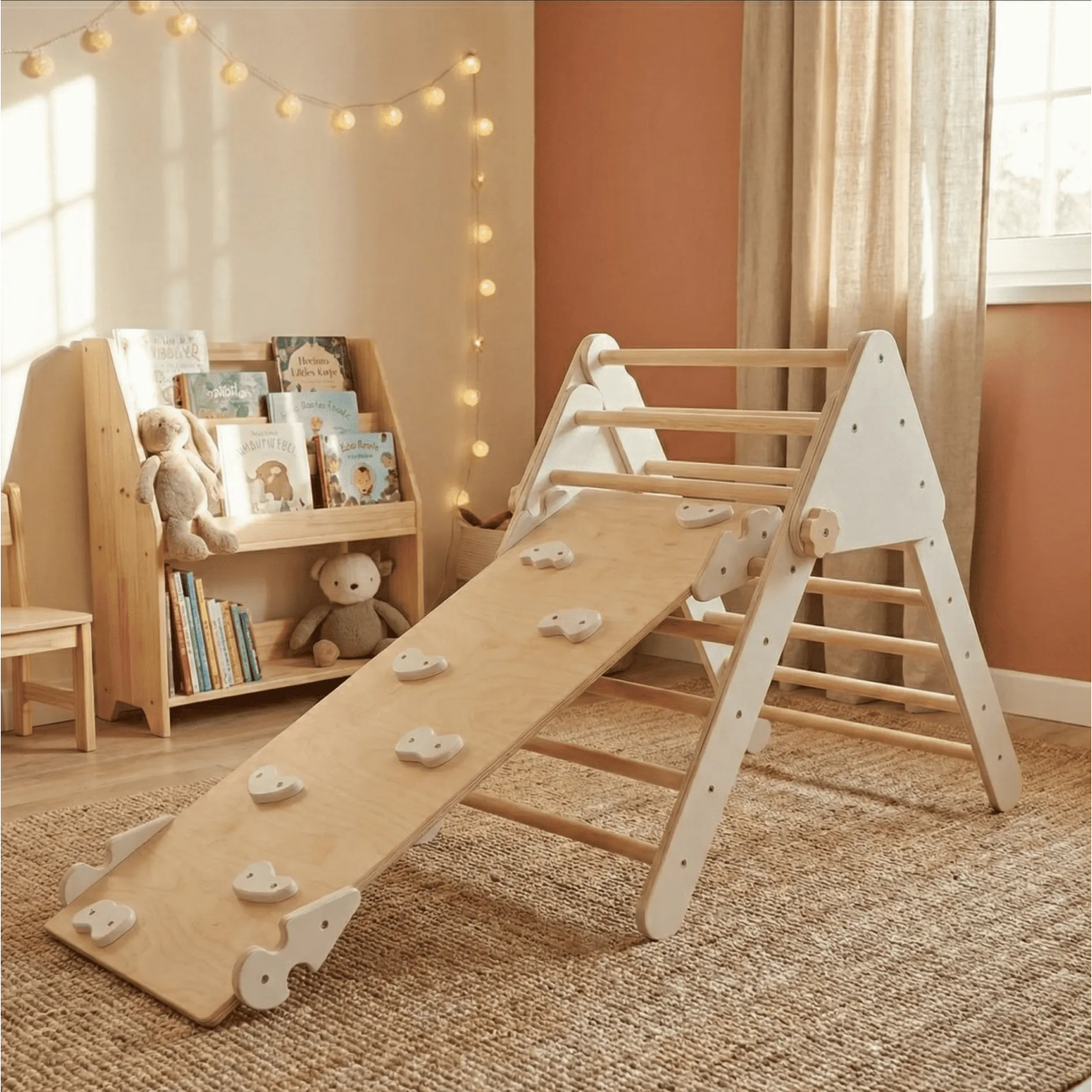 Kit triángulo de escalada y rampa Montessori | Gimnasio infantil