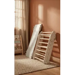 Triángulo de Escalada con Rampa Reversible: Diversión y Motricidad en Madera