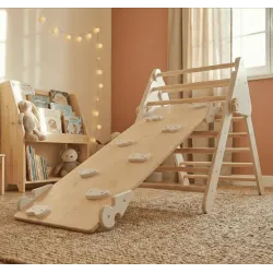 Triángulo de Escalada con Rampa Reversible: Diversión y Motricidad en Madera