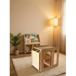 Kit mesa y silla infantil de madera Montessori