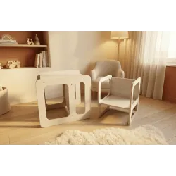 Kit mesa y silla infantil de madera Montessori