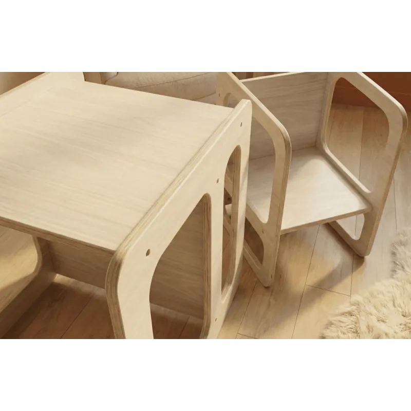 Kit mesa y silla infantil de madera Montessori