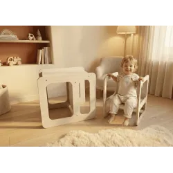 Kit mesa y silla infantil de madera Montessori