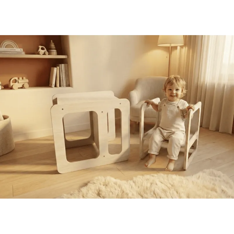 Kit mesa y silla infantil de madera Montessori