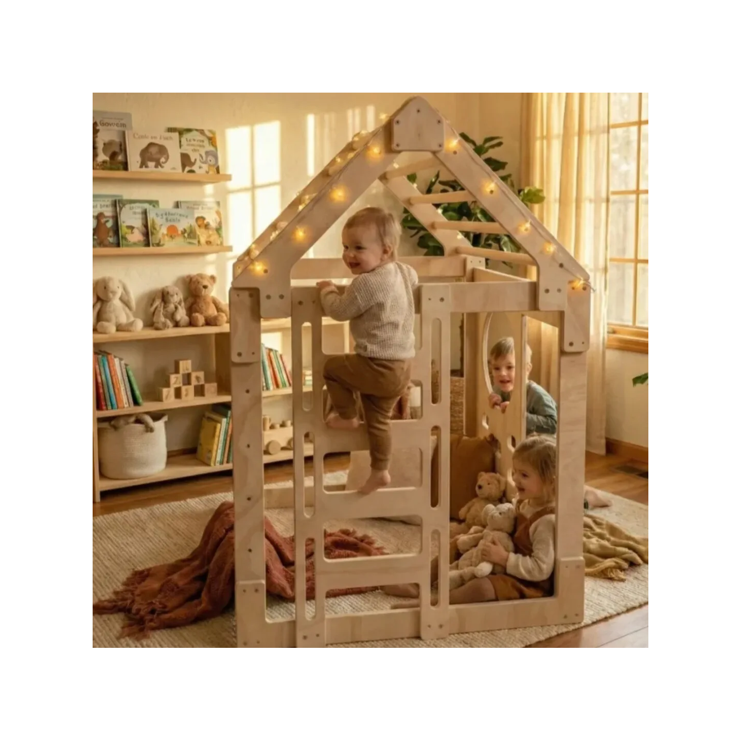 Casita de Madera niños para trepar Montessori