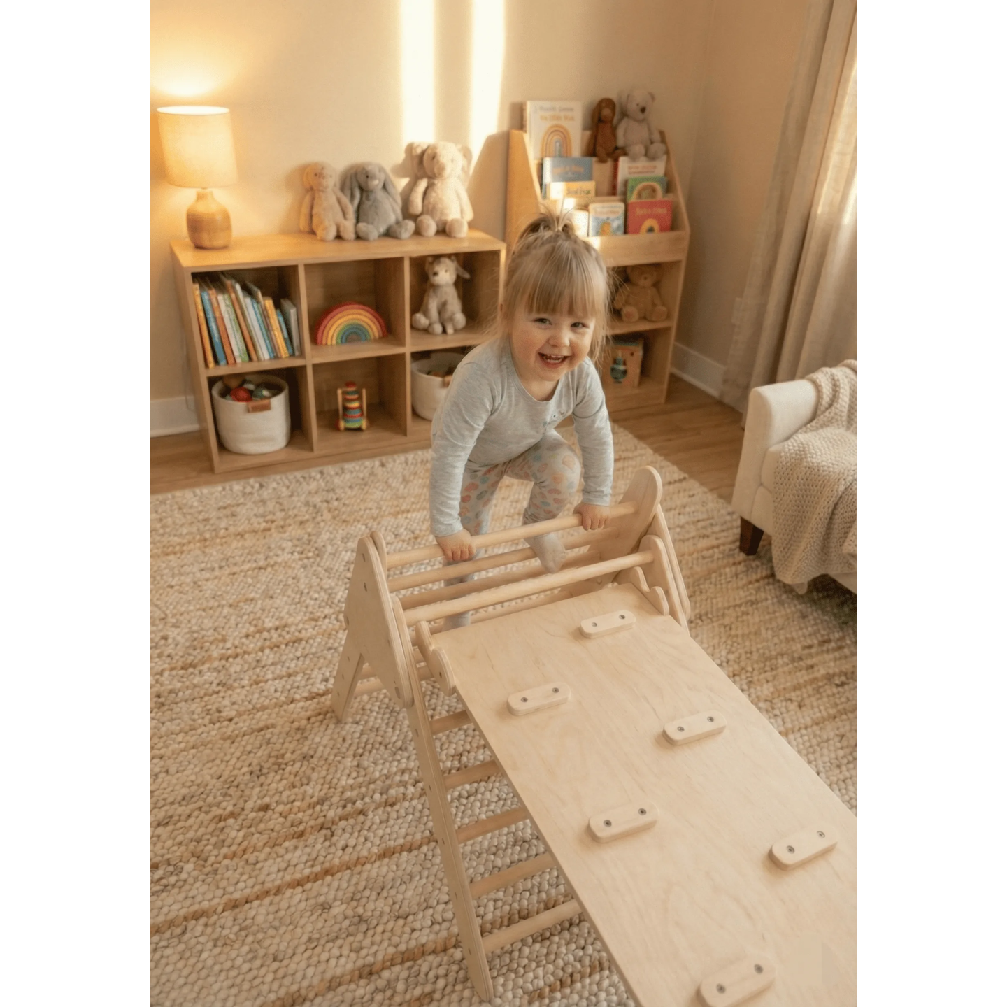Gimnasio 3 en 1 Montessori  infantil madera