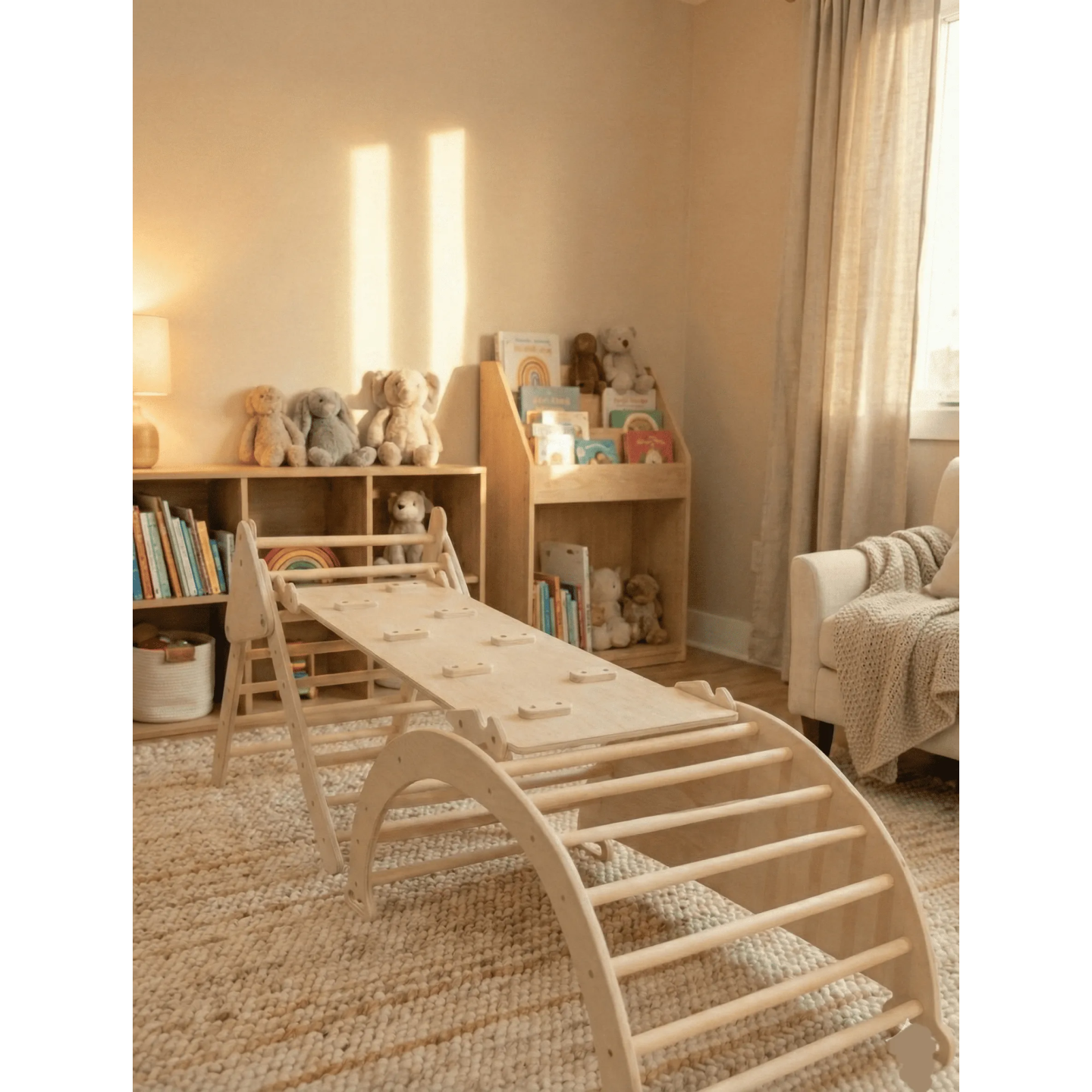 Gimnasio 3 en 1 Montessori  infantil madera
