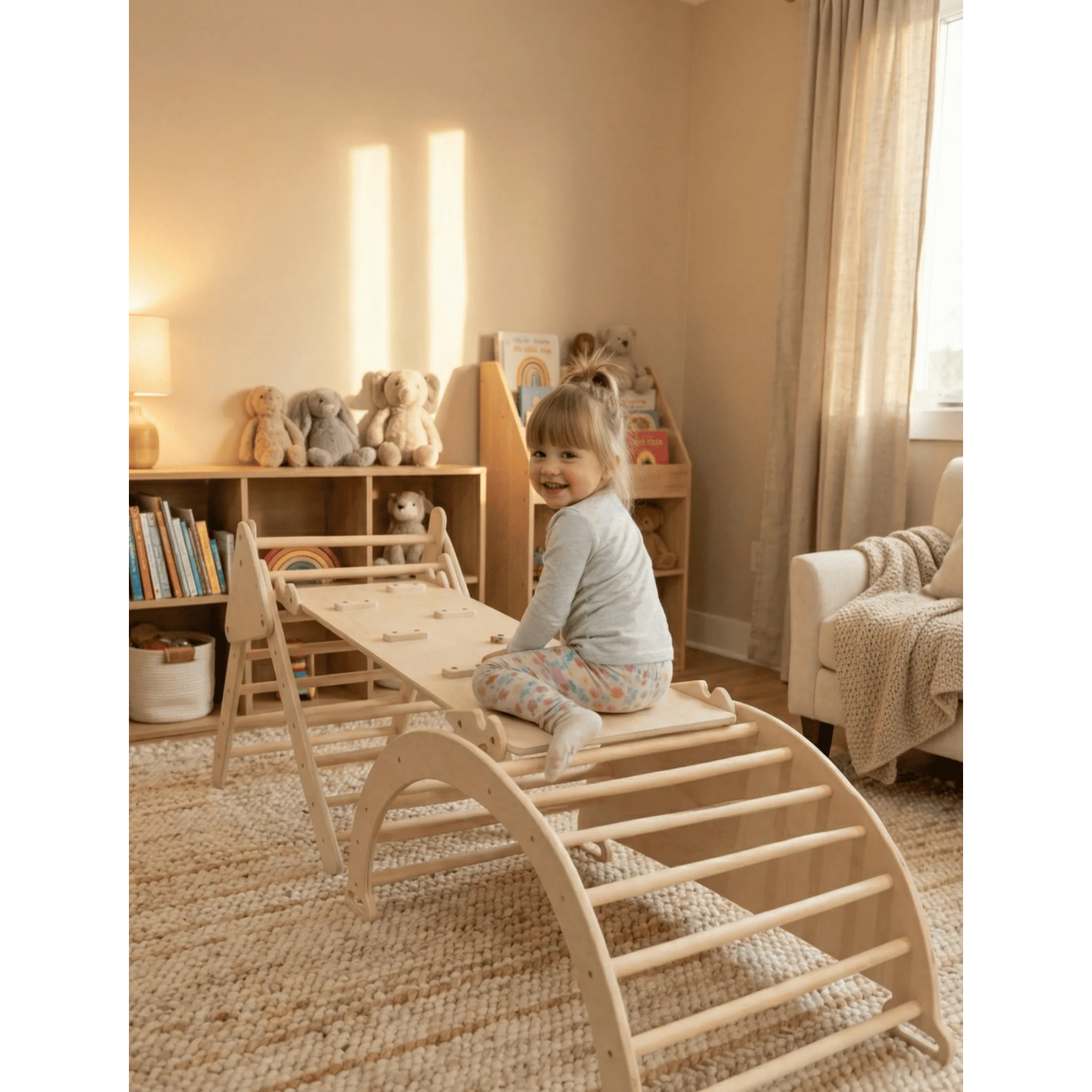 Gimnasio 3 en 1 Montessori  infantil madera