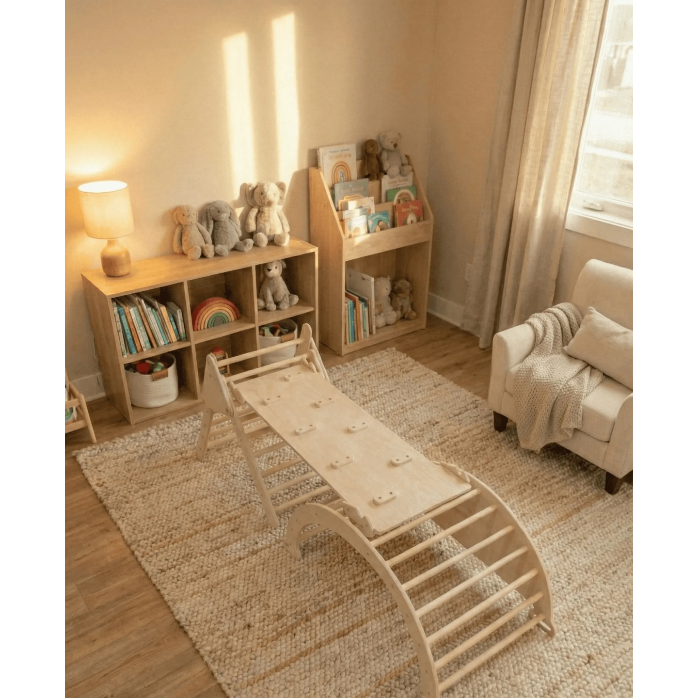 Gimnasio 3 en 1 Montessori  infantil madera
