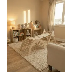 Kit Pikler 3 en 1 de Madera: Triángulo, Balancin y Rampa de Escalada