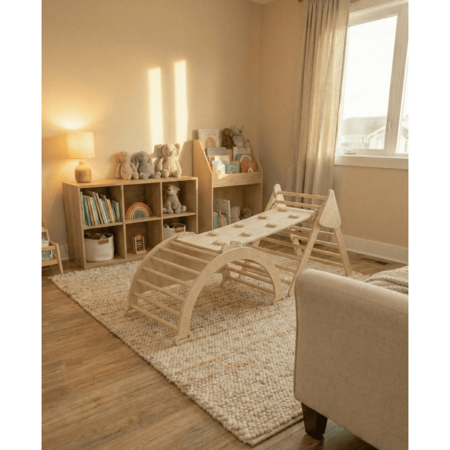 Gimnasio 3 en 1 Montessori  infantil madera