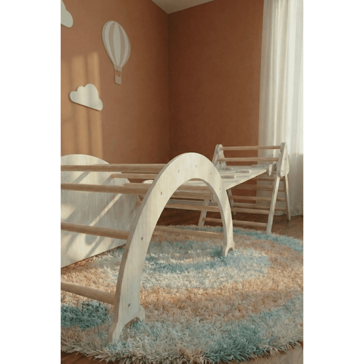 Gimnasio 3 en 1 Montessori  infantil madera