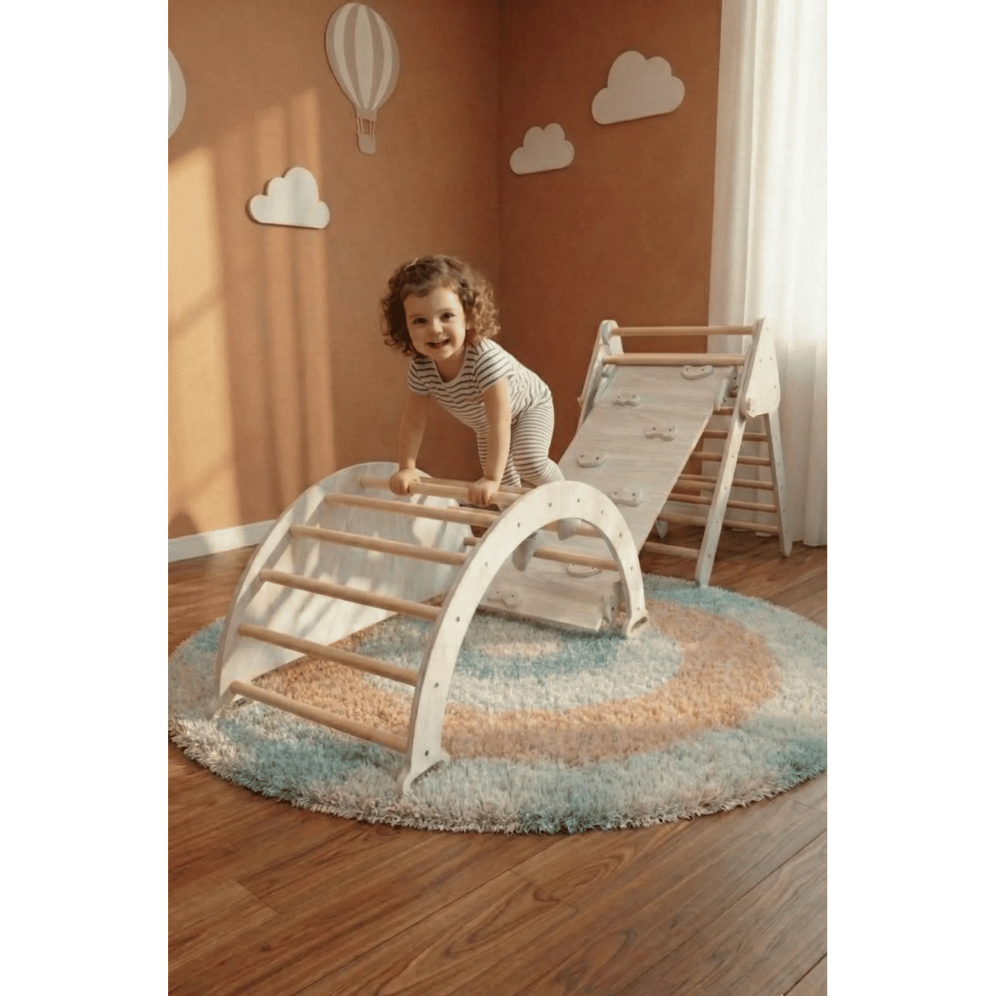 Gimnasio 3 en 1 Montessori  infantil madera