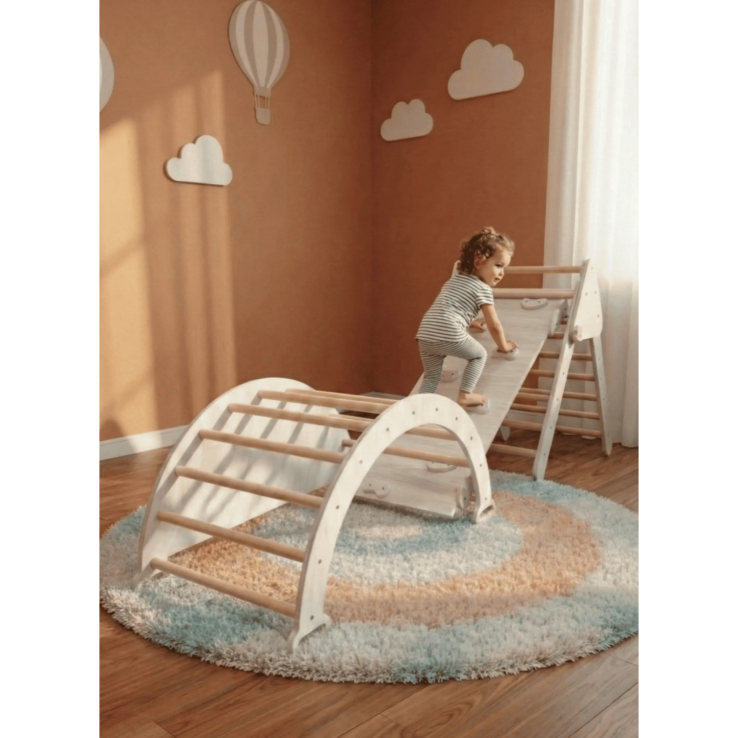 Gimnasio 3 en 1 Montessori  infantil madera