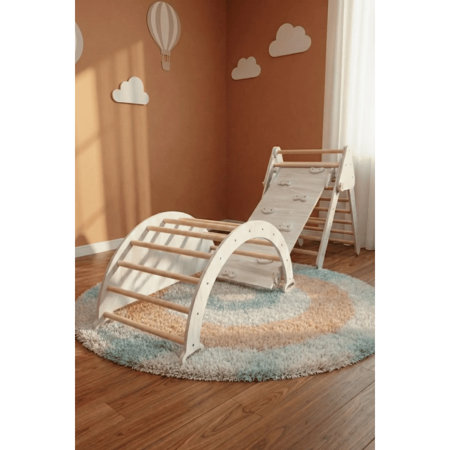Gimnasio 3 en 1 Montessori  infantil madera