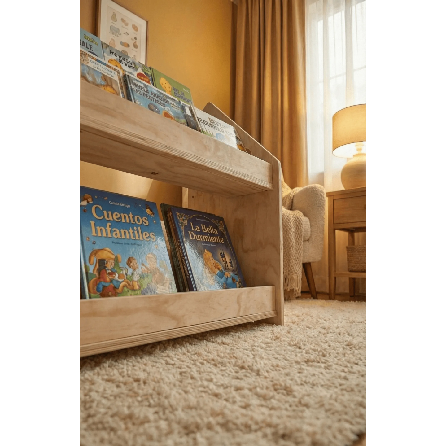Librería montessori Frontal de Madera para Niños