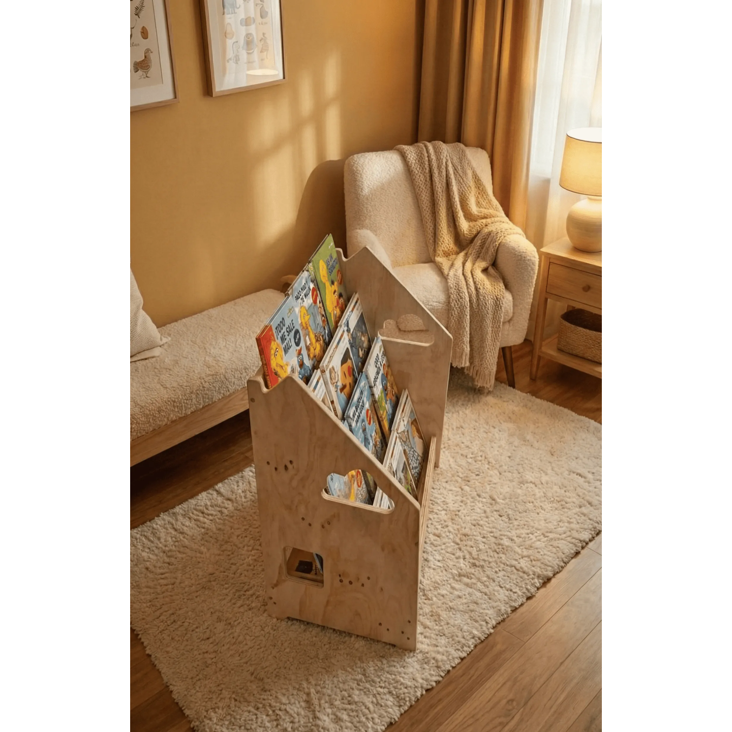 Librería montessori Frontal de Madera para Niños