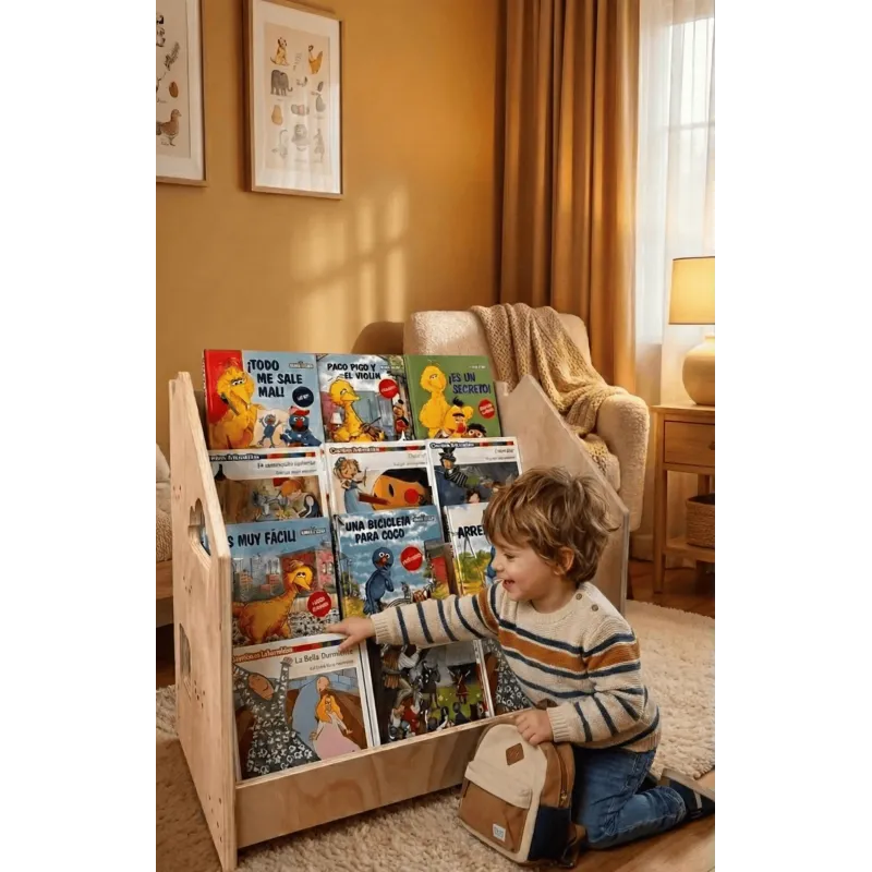 Libreria infantil Montessori de madera