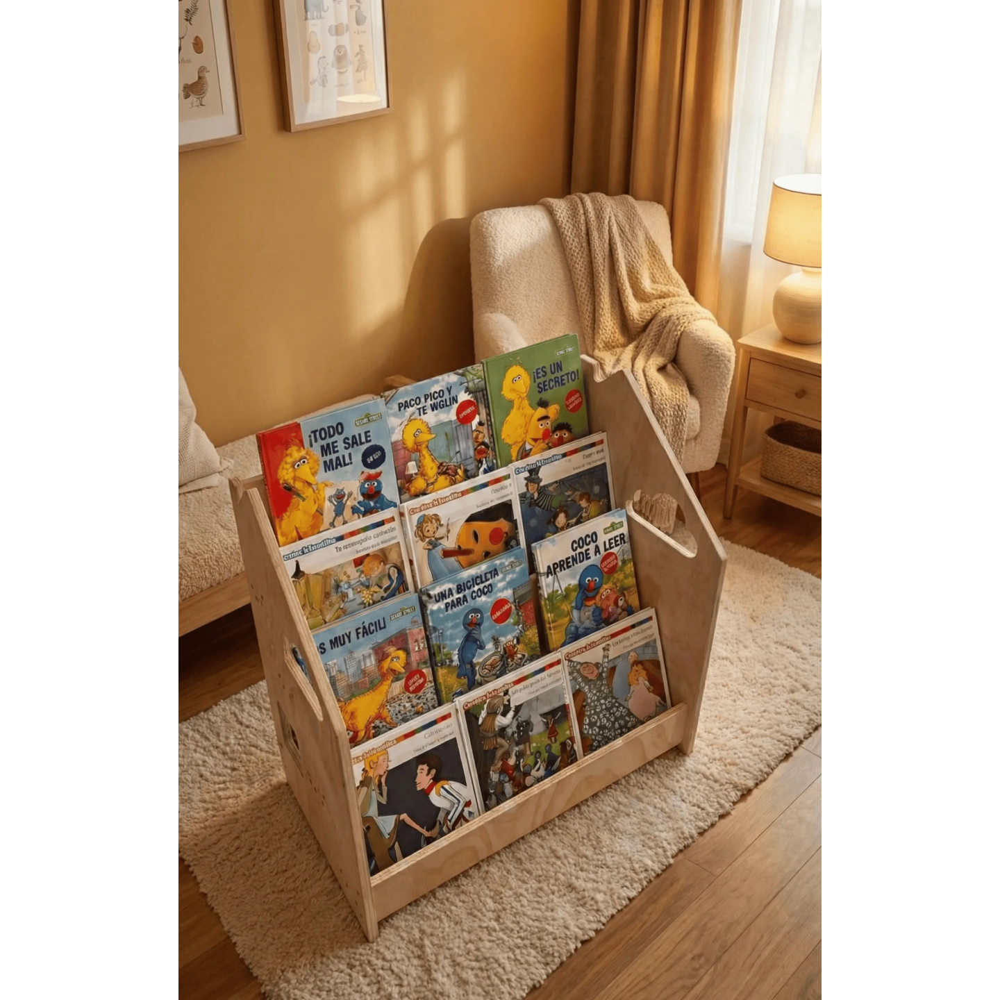 Librería montessori Frontal de Madera para Niños