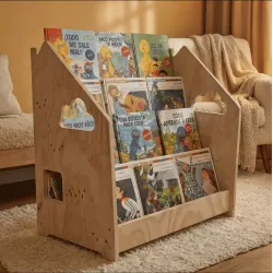 Librería montessori Frontal de Madera para Niños