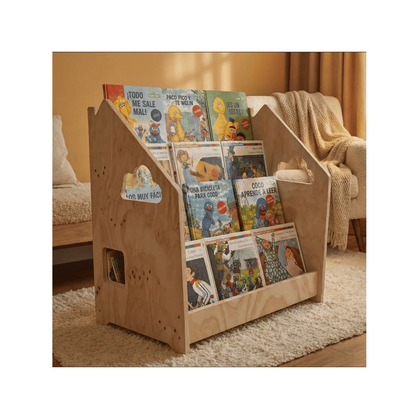 Librería montessori Frontal de Madera para Niños