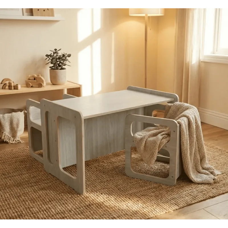 Mesa y 2 Sillas Infantiles de Madera | Pack Montessori Famevi